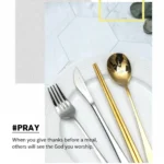 Christian Cutlery Set (4 Styles) – Eat Pray Love Engraved Faith Dining Utensils - Image 4